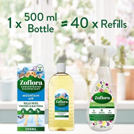 Zoflora Fresh Home Mountain Air 500Ml Concentrated 3-In-1 Multipurpose Disinfectant 500Ml - Image 3