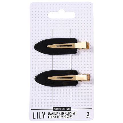 Sister Young Lily Makeup Hair Clips Set Black 2 Pieces