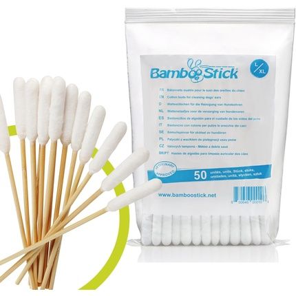 Bamboostick Bamboo Cotton Buds For Medium And Large Dogs 50 L/Xl Buds