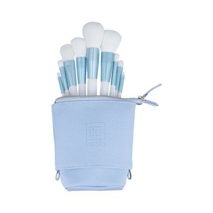 Ilu Basic Set 9 Makeup Brushes With Bag Blue - Image 4