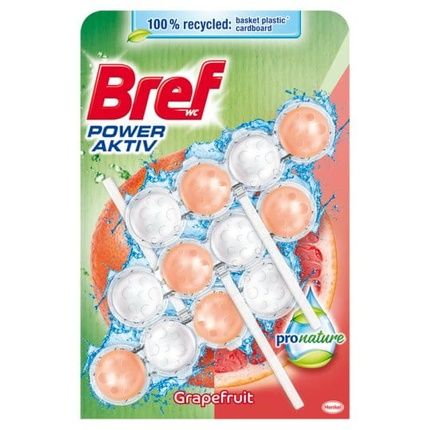 Henkel Bref Toilet Hanging Freshener 3X50G Pronature Grapefruit 100% Recycled