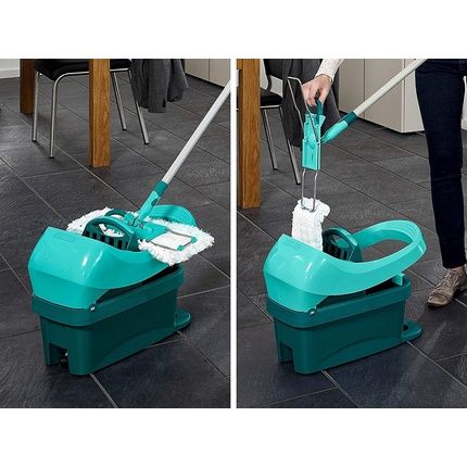 Leifheit Profi Xl Wringing Bucket With Rollers For Profi Mop Turquoise 51 X 39 X 29 Cm - Image 3