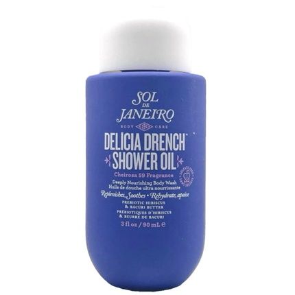 Sol De Janeiro Delicia Drench Shower Oil 3Oz 90Ml Travel Shower To Milk Foam