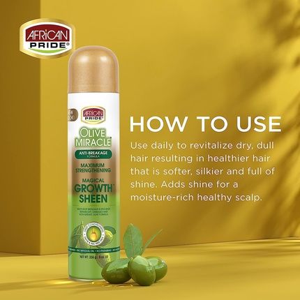 African Pride Olive Miracle Growth Sheen Spray 8Oz