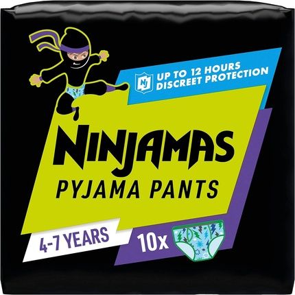 Ninjamas Absorbent Night Pants For Boys 10 Pyjama Pants 4-7 Years 17-30Kg Leak Protection For The Whole Night Boys 4-7 Years