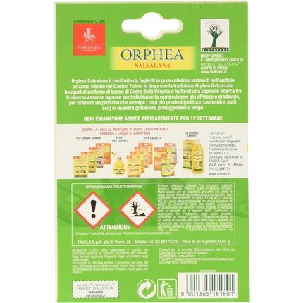كتيبات Orphea Salvalana للأدراج والخزائن - برائحة خشب الأرز