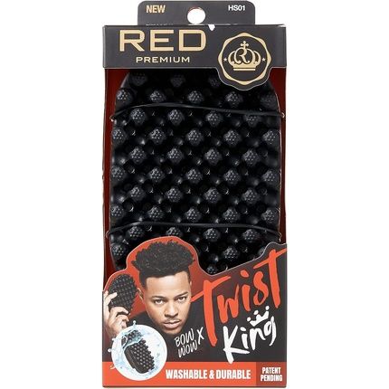Red By Kiss Bow Wow X Twist King Premium Luxury Twist Styler Brush Durable Washable Afro Curl Sponge Racket For Barbers And Daily Use Ideal For Curly Coiled 4C Hair Original