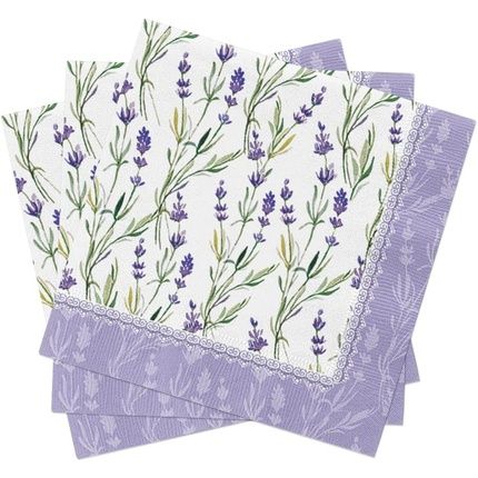 Lavender Meadow Paper Luncheon Napkins 40Pcs 6.5X6.5 Purple Flowers - Image 3
