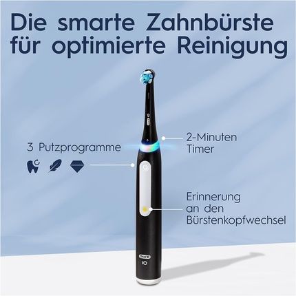Oral-B Io Series 3 Electric Toothbrush With 2 Brush Heads 3 Cleaning Modes - Matt Black/Ice Blue - Image 3