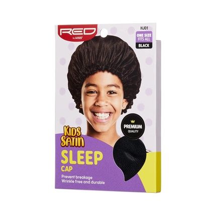 Red By Kiss Kids Satin Sleep Cap Shower Cap Bonnet - Image 3