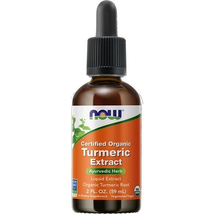 Now Certified Organic Turmeric Extract Ayurvedic Herb Liquid Extract 2 Fl Oz