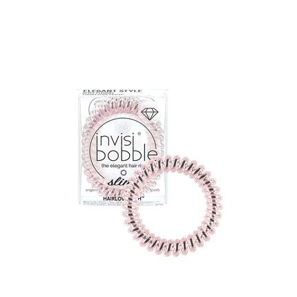 Invisibobble Slim Hair Ties Pink 3 Thin Hair Ties For Girls & Women Elegant Look & Strong Hold Designed In The Heart Of Munich