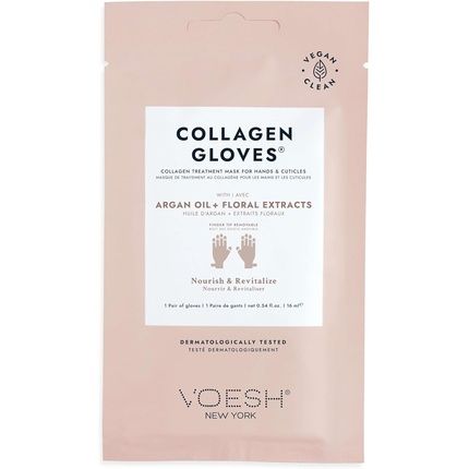 Voesh New York Collagen Gloves With Argan Oil & Aloe Vera Extracts 16Ml
