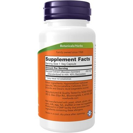 Now Foods Bacopa Extract 450Mg 90 Vcaps