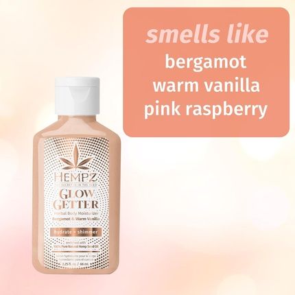 Hempz Body Lotion Glow Getter Mini Daily Moisturizing Cream With Shea Butter And Aloe - Image 3