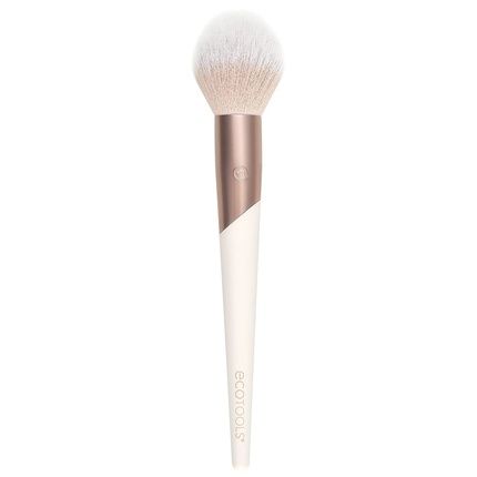 Ecotools Luxe Plush Foundation & Bronzer Blush Brush For Powder Makeup - Environmentally Friendly, Pink, Luxurious And Glamorous