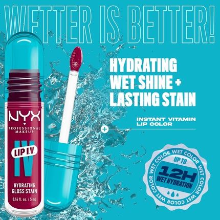 Nyx Professional Makeup Lip Iv Hydrating Glossy Lip Stain Longlasting Tinted