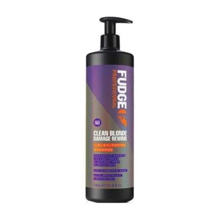 Fudge Clean Blonde Damage Rewind Violet Toning Shampoo 1000Ml Unisex Purple Toning Shampoo For Blonde And Highlighted Hair