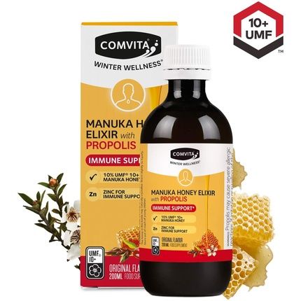 Comvita Immune Support Manuka Honey Elixir With Propolis And Zinc Umf 10+ Mgo 263+ 200Ml