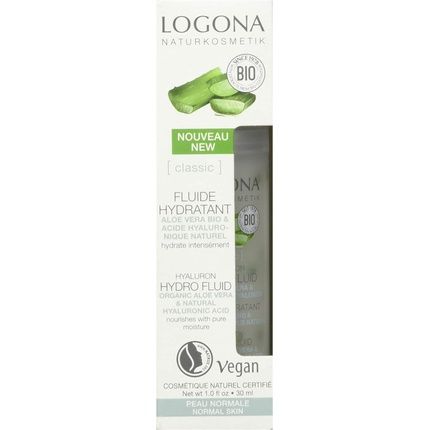 Logona Classic Hyaluron Hydro Fluid With Organic Aloe Vera And Hyaluronic Acid Black Normal