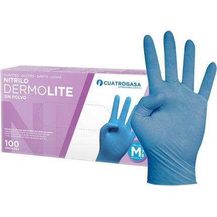 Cuatrogasa Dermolite Blue Nitrile Disposable Gloves
