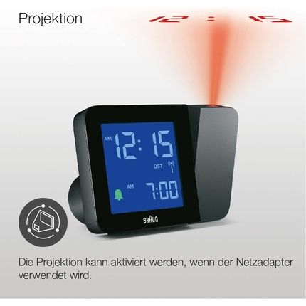 Braun Digital Radio Controlled Projection Alarm Clock For Central European Time - Image 3