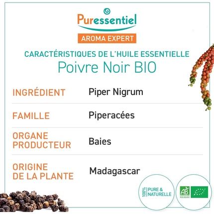 Puressentiel Organic Black Pepper Essential Oil 100% Pure - Image 3