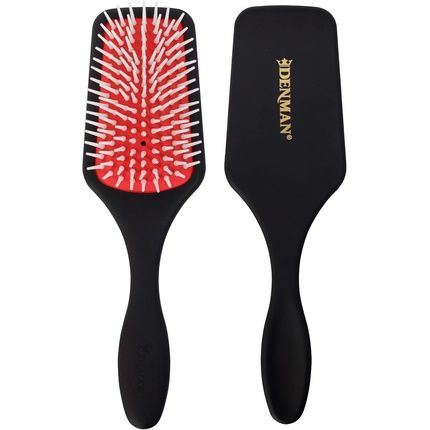 Denman Petite Detangler Hair Brush For Fast And Comfortable Detangling And Blow Drying D38 - Combination Of D3 Styling Pins & Paddle Brush Black Red