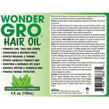Wonder Gro Hair Growth Oil & Thermal Protection 4 Fl Oz