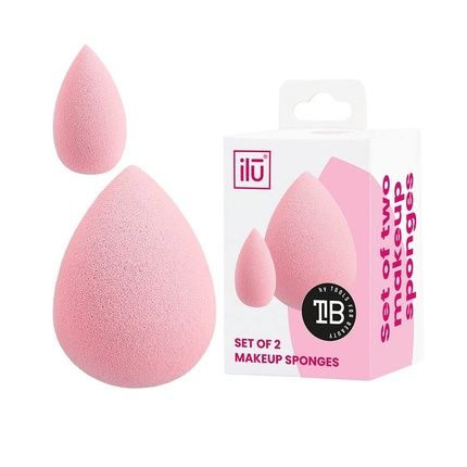 T4B Ilu Rosa Mini And Large 2 Piece Makeup Sponge Set For Liquid Cosmetics And Powder 2 Pack