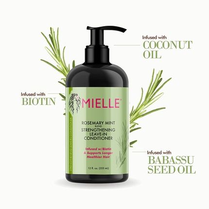 Mielle Organics Rosemary Mint Strengthening Leave-In Conditioner For Dry And Frizzy Hair - Image 3