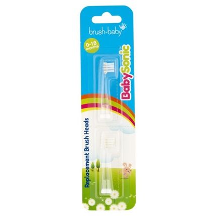 Brush Baby Baby Sonic Toothbrush Heads 0-18 Months - 2 Pieces