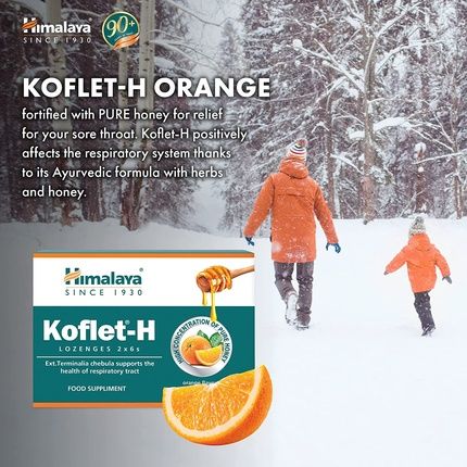 Himalaya Herbals Koflet-H Lozenges Orange Flavor With Honey, Ginger And Essential Oils 12 Lozenges - Image 3