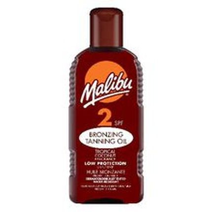 Malibu Low Sun Protection Bronzing Tanning Oil Spf 2 200Ml With Tropical Coconut Fragrance