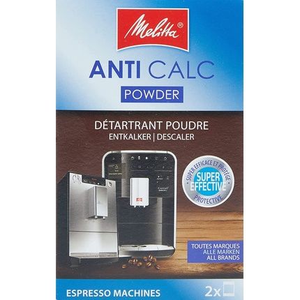 Melitta 178582 Coffee Machine Descaler Anti Calc Espresso 2 Powder Bags 40G