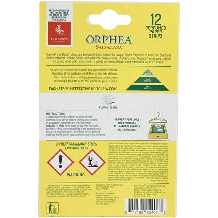 Orphea Salvalana Notes For Drawers And Cabinets - Protects Wool And Most Precious Garments - Natural Scent Of Flowers 9.75G