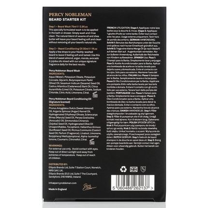 Percy Nobleman Beard Starter Set With Beard Oil And Wash 30Ml/75Ml - Image 3