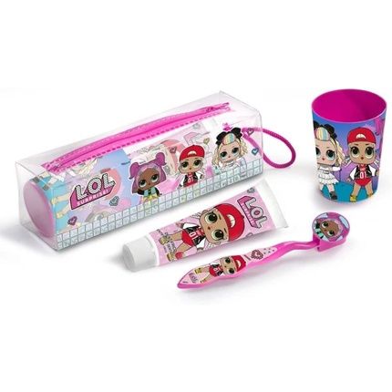Lol Surprise 1403 Children'S Dental Hygiene Set With Toothpaste Bag 75Ml Hood And Girls Multicoloured 40Cm Cosmetic Bag