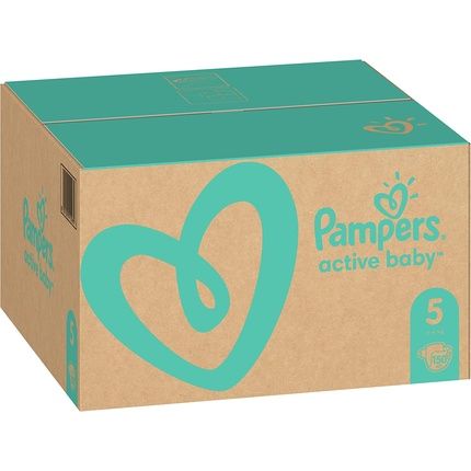 Pampers Baby Diapers Size 5 11-16Kg Active Baby Diapers, 150 Pieces, Monthly