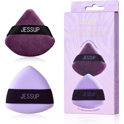 Jessup Triangle Powder Puff 2Pcs Soft For Foundation Setting