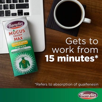 Benylin Mucus Cough Max, Honey And Lemon Flavour, Reduce Cough Intensity From