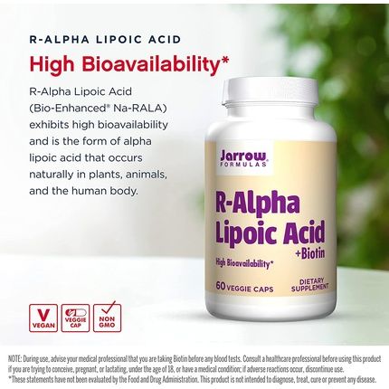Jarrow R-Ala + Biotin 60 Capsules - Image 3