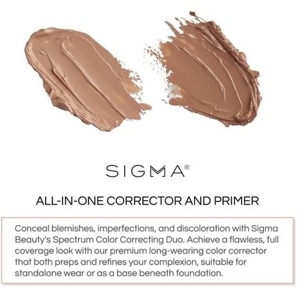 Sigma Beauty Spectrum Color-Correcting Duo - Color Correcting Cream For Concealing And Priming Skin - 2In1 Makeup Set For All Skin Types (Medium To Dark)