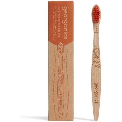 Georganics Beech Toothbrush Eco-Friendly Compostable Handle Bpa-Free Bristles For Kids