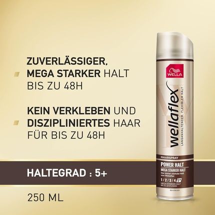 Wellaflex Extreme Hold Hair Spray 48H Ultimate Hold Without Sticking Vegan Scalp-Friendly Formula With Uv Protection 250Ml - Image 3