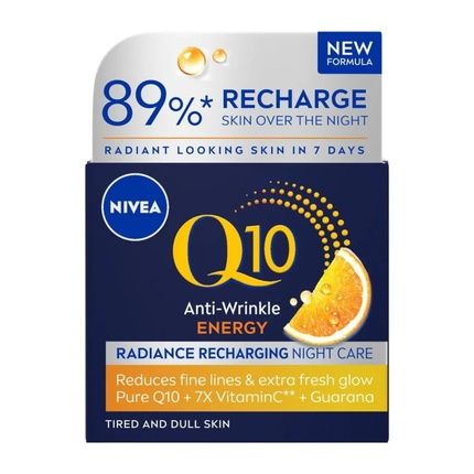 Q10 Energy Recharging Face Night Cream 50Ml - Energizing Night Cream For Women