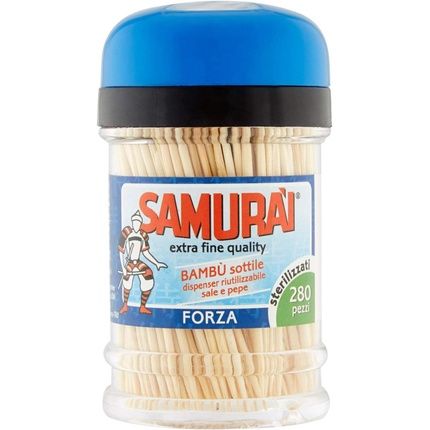 Samurai Toothpicks In Bamboo Dispenser