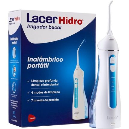 Lacer Hidro Cordless Portable Oral Irrigator With Quick And Effective Interdental Cleaning 4 Cleaning Modes 7 Pressure Levels Ergonomic And Compact Design