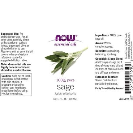 Now Foods Sage Oil 1 Ounce