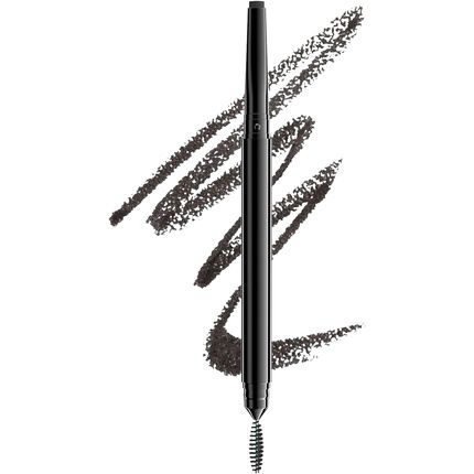 Nyx Professional Makeup Precision Brow Pencil Dual Ended With Flat Tip Pencil And Spoolie Brush Vegan Formula Shade Black 06